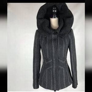 Elegant Charcoal Gray Wool Coat